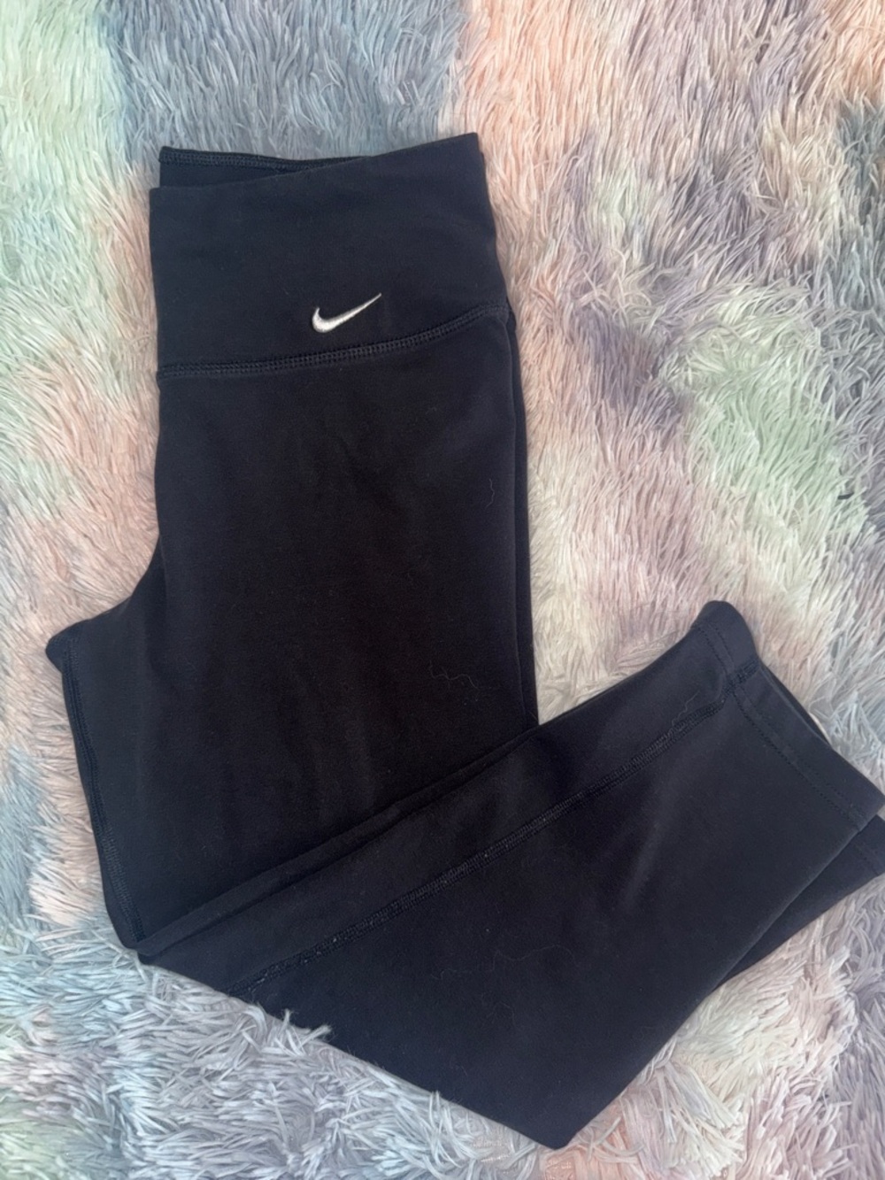 Nike Black Dri-FIT Girls' Capri Leggings with White Swoosh